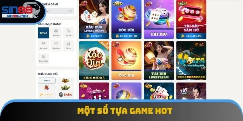 Một số tựa game hot Một số tựa game hot